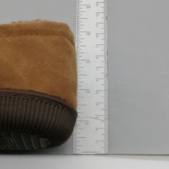 Muk Luks Mens Slippers Brown Loafer‎ Slip On Faux Fur Lining Flat Small 8-9 NEW - Picture 8 of 10